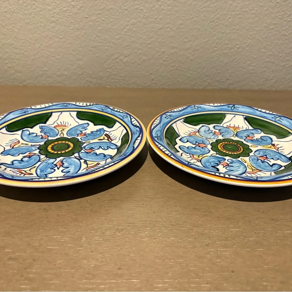 Colorful Ceramic Plates with Floral Design